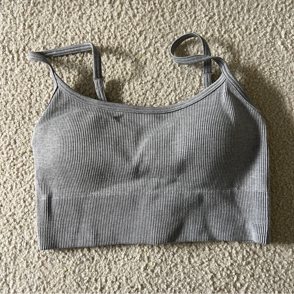 Uniqlo Grey Ribbed Bra Top